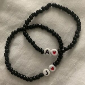 Personalized Initial Bead Couple Bracelets (Set of 2)